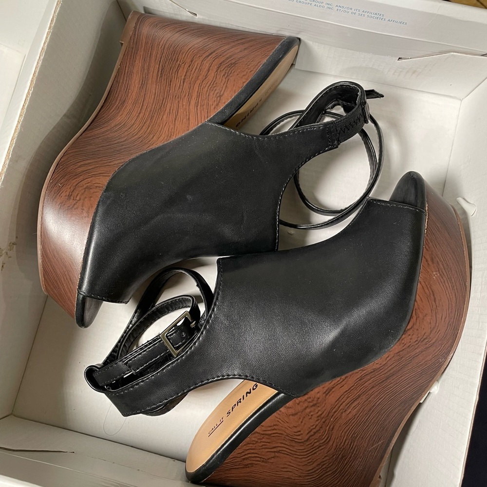 Call It Spring/ALDO Aralian Wedges Heel (Black/brown)